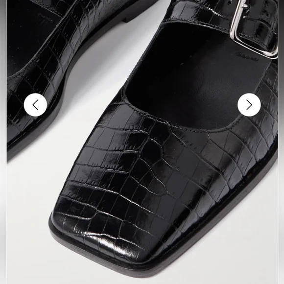 Aeyde Sunny Croc Leather Mary Jane Ballet Flats - Sz 36 - Picture 10 of 11